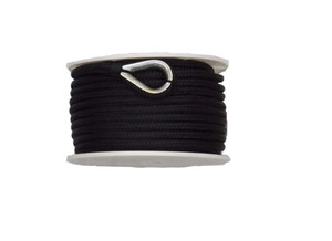 US Ropes Nylon Double Braided Anchor Line 3/8" x 100' Black