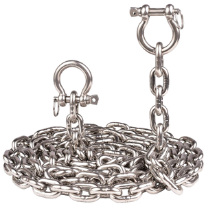US Stainless Stainless Steel 316 Anchor Chain 5/16" or 8mm by 6' Long with Anti-Off Shackles