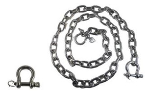 US Stainless Stainless Steel 316 Anchor Chain 5/16" or 8mm by 10' Long with Anti-Off Shackles