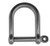 Stainless Steel 316 Wide D Shackle 1/2" (12mm) Marine Grade