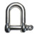 Stainless Steel 316 D Shackle 1" (25mm) Marine Grade Dee