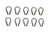 US STAINLESS 10 Pieces 316 Stainless 5mm Rope Thimbles for 3/16" Rope Size