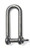 Stainless Steel 316 Long D Shackle 3/16" (5mm) Marine Grade