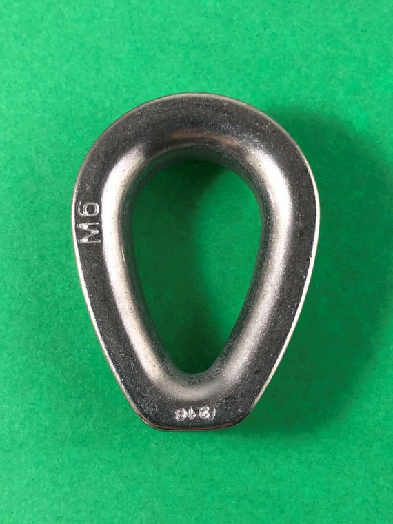 Stainless Steel 316 Wire Rope Thimble Casting with Closed End 1/4" (6mm) Marine