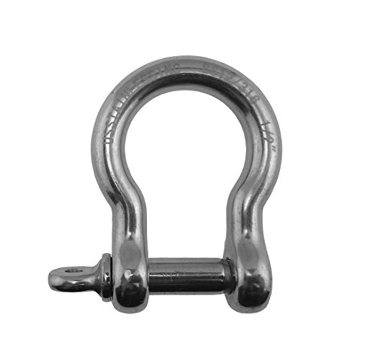 Stainless Steel 316 Forged Bow Shackles 1/2" (13mm) Marine Grade