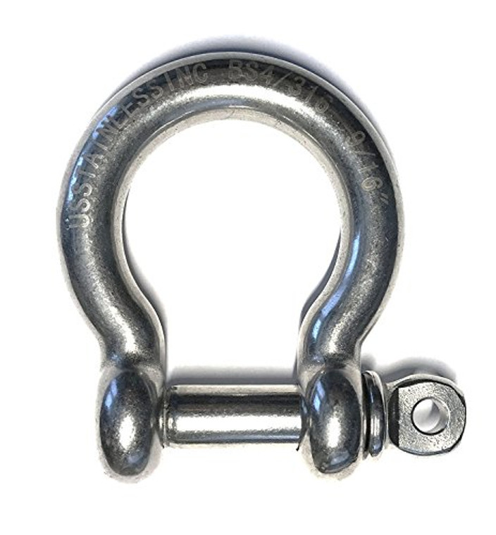 Stainless Steel 316 Bow Shackles 9/16" (14mm) Marine Grade