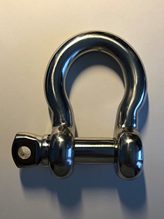 Stainless Steel 316 Bow Shackle 3/4" Forged US Type Oversized Pin Marine Grade