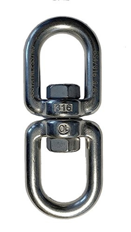 Stainless Steel 316 10mm (3/8") Anchor Swivel Eye and Eye Marine Grade