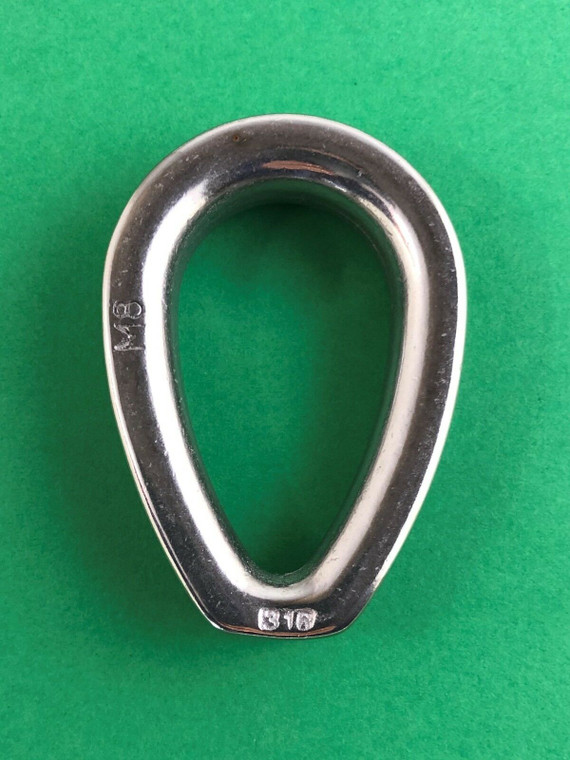 Stainless Steel 316 Wire Rope Thimble Casting with Closed End 5/16" (8mm) Marine