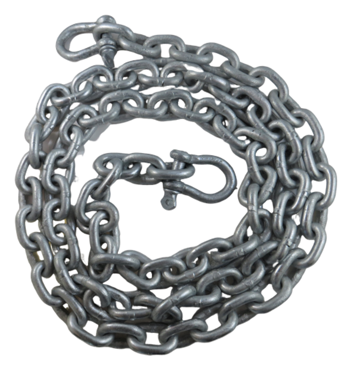 US Galvanized Windlass 3/8" x 6' ISO G4 Anchor Chain HDG with Galvanized Shackles