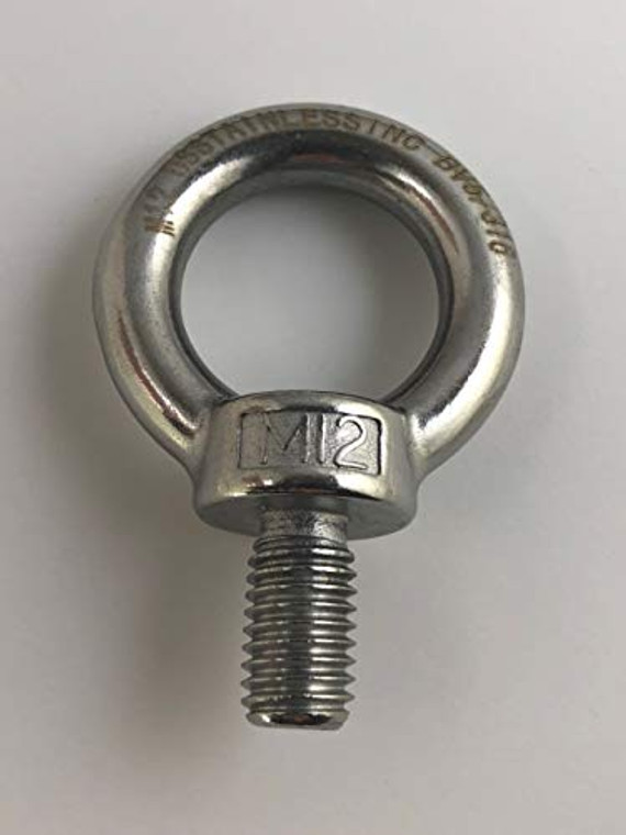 Stainless Steel 316 M12 Lifting Eye Bolt 12mm Marine Grade