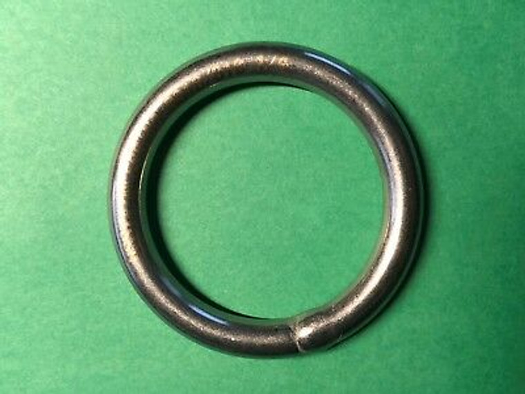 Stainless Steel 316 Round Ring Welded 1/4" x 1.5" (6mm x 35mm) Marine Grade