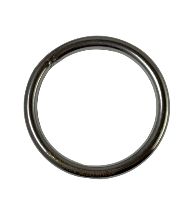 Stainless Steel 316 Round Ring Welded 5/16" x 2 3/4" (8mm x 70mm) Marine Grade