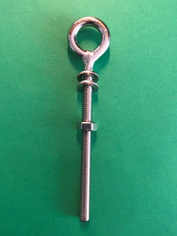 Stainless Steel 316 M6 Eye Bolt Welded 6mm x 80mm (1/4" x 3 3/16") Marine Grade