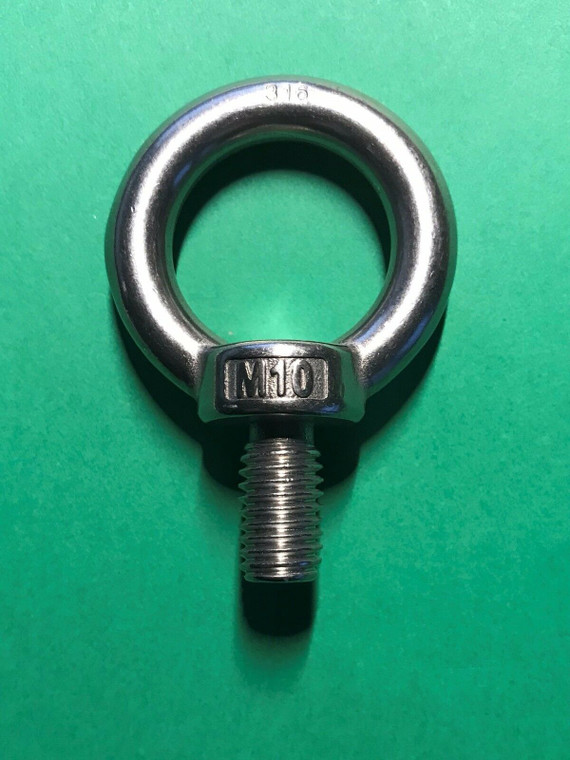 Stainless Steel 316 M10 Lifting Eye Bolt 10mm Marine Grade