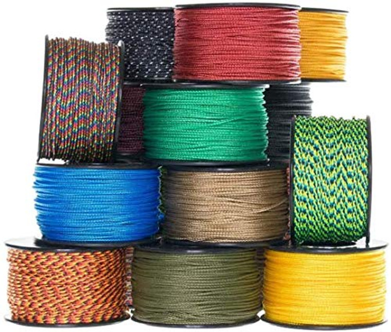 US Ropes 6 Pieces Assorted Atwood Rope MFG Micro Utility Cord 1.18mm X 125ft Reusable Spool | Tactical Nylon/Polyester Fishing Gear, Jewelry Making, Camping Accessories (Assorted)