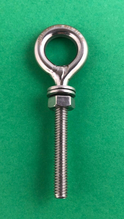 Stainless Steel 316 M6 Eye Bolt Welded 6mm x 40mm (1/4" x 1 5/8") Marine Grade