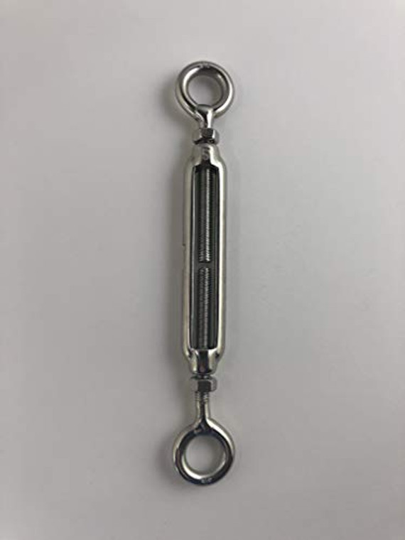 Stainless Steel (316) M5 (3/16") 5mm Turnbuckle Eye and Eye with Locknuts Marine Grade M5 Metric Thread