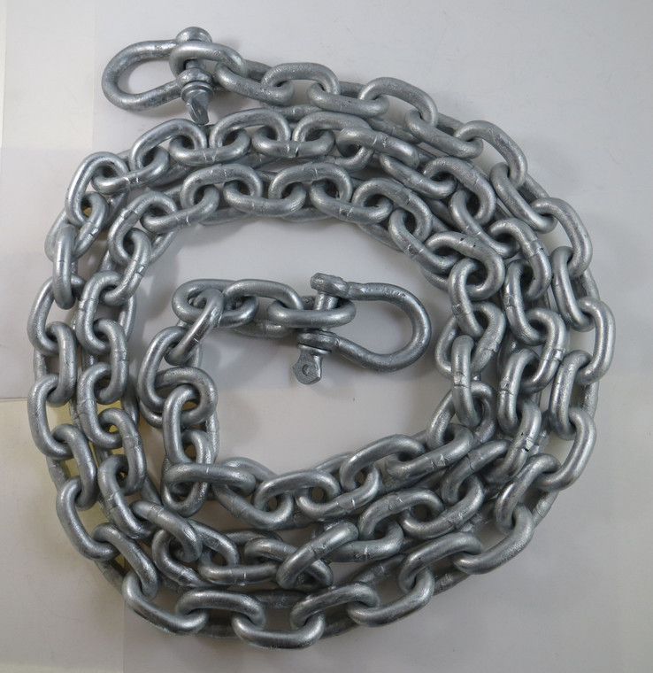 US Galvanized Windlass 5/16" x 6' ISO G4 Anchor Chain HDG with Galvanized Shackles