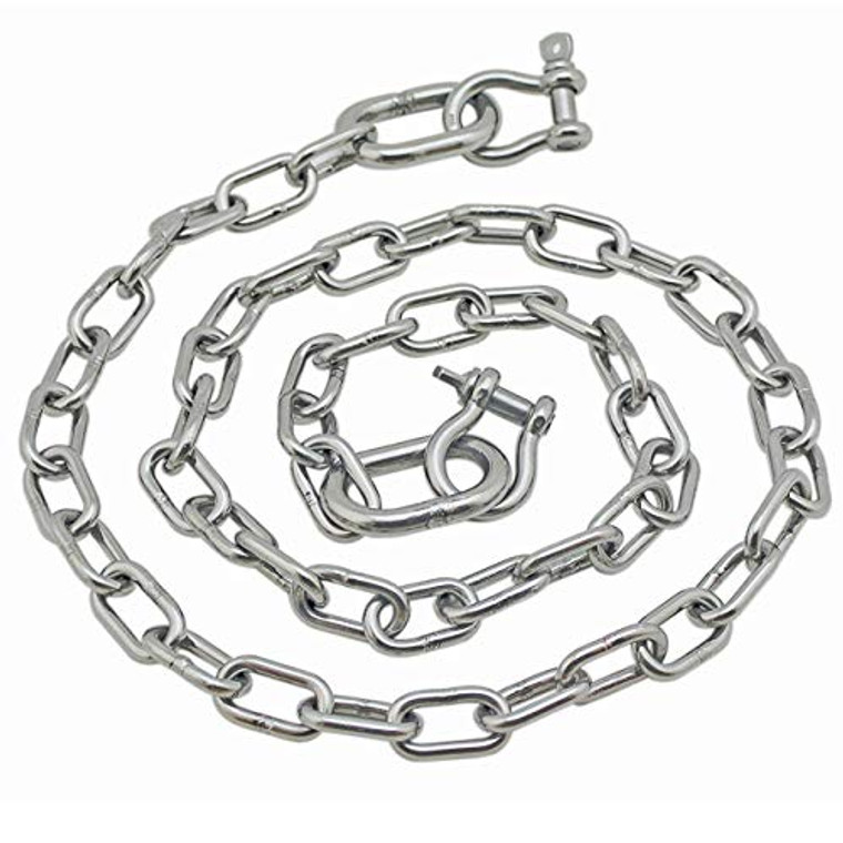 Stainless Steel 316 Anchor Chain 3/16" x 4' 3006.6575 with 1/4” Shackles