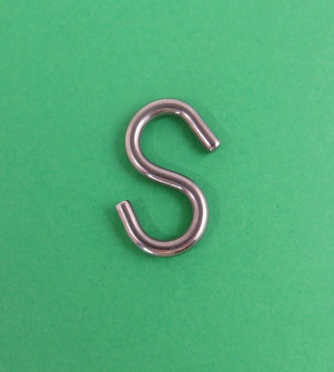 Stainless Steel 316 Straight S Hook 5/32" (4mm) Marine Grade