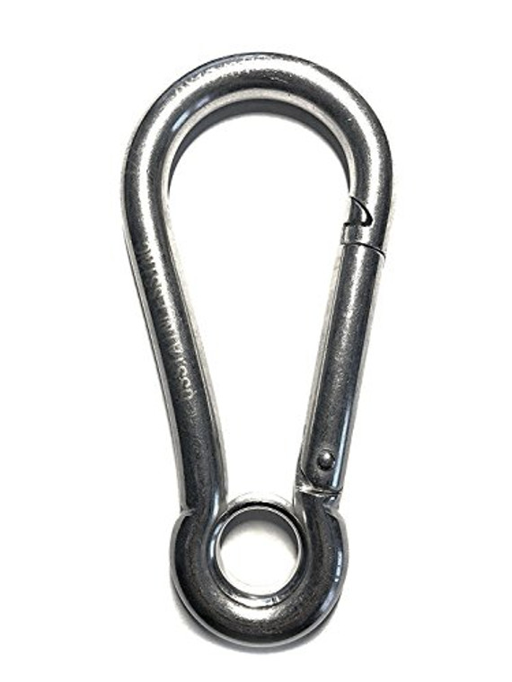 Stainless Steel 316 Spring Hook with Eyelet Carabiner 1/2" (13mm) Marine Grade