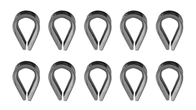 10 Pieces Stainless Steel 316 6mm Rope Thimbles Marine Grade for Rope Size 1/4"