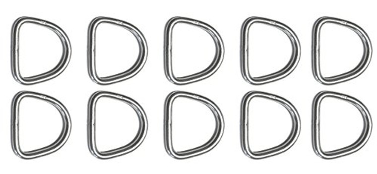 10 Pieces Stainless Steel 316 D Ring Welded 4mm x 30mm (5/32" x 1 3/16") Marine Grade Dee