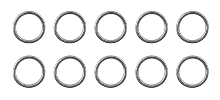10 Pieces Stainless Steel 316 Round Ring Welded 1/8" x 1 3/8" (3mm x 35mm) Marine Grade