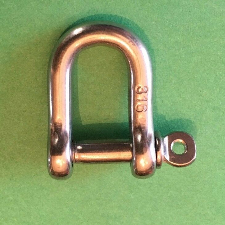 Stainless Steel 316 Forged D Shackle Marine Grade (3/16") Dee