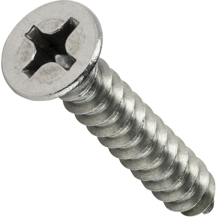 100 Pieces US Stainless 316 A4#08-15 x 1-1/2" Self Tapping Machine Screw Flat Head Type A Phillips