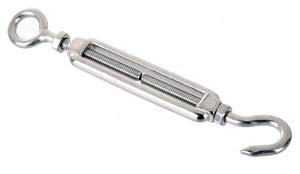 2 Pieces Stainless Steel 316 5/16" UNC Turnbuckle Hook and Eye Marine Grade