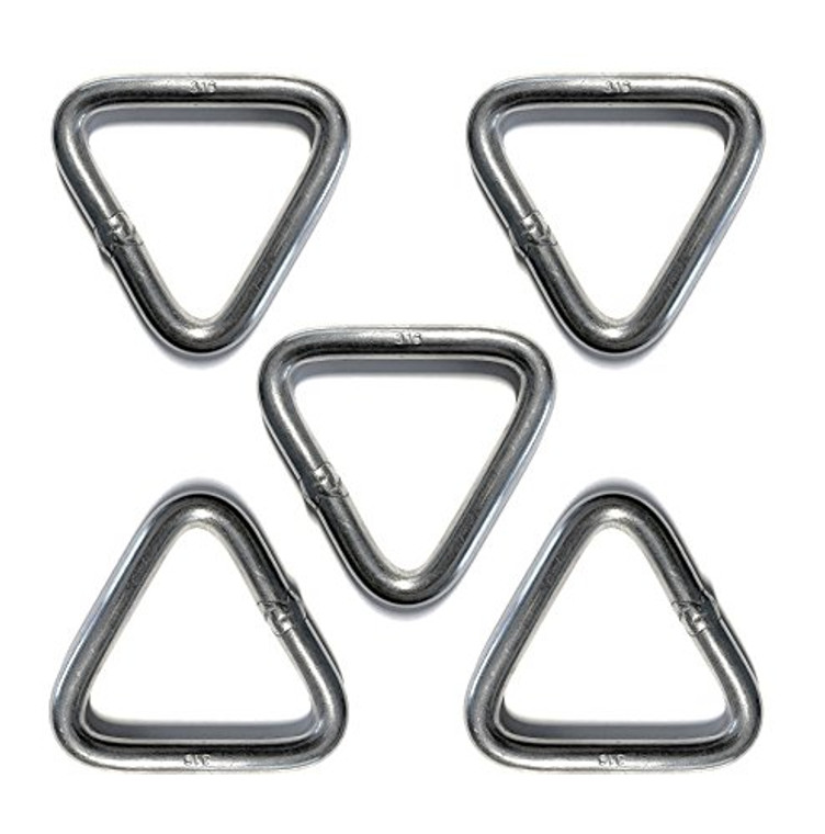 5 Pieces Stainless Steel 316 Triangle Ring Welded 5/16" x 2" (8mm x 50mm) Marine Grade