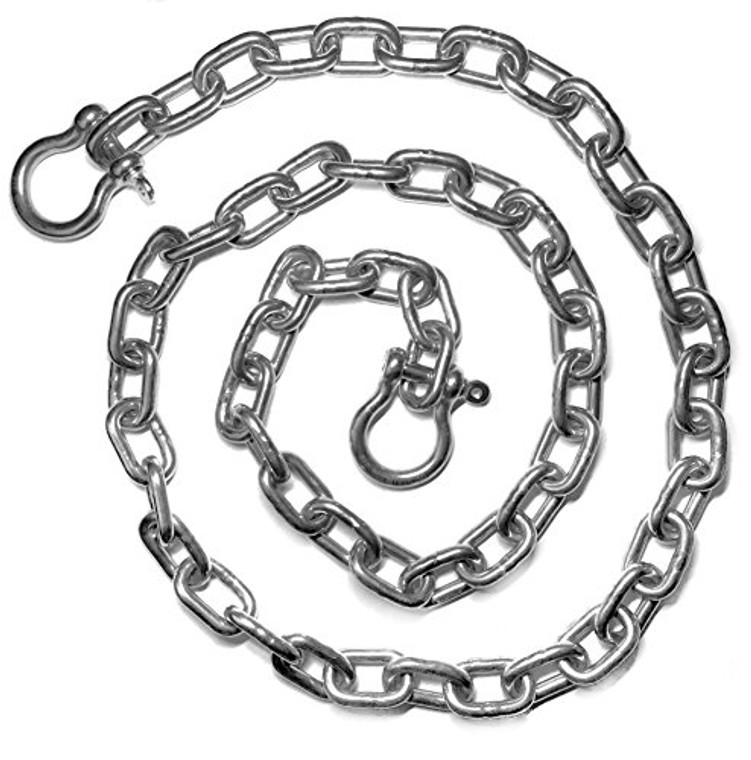 US Stainless 5/16" (8mm) AISI 316 Anchor Chain with 3/8" (10mm) Shackles (5/16" (8mm) x 8')