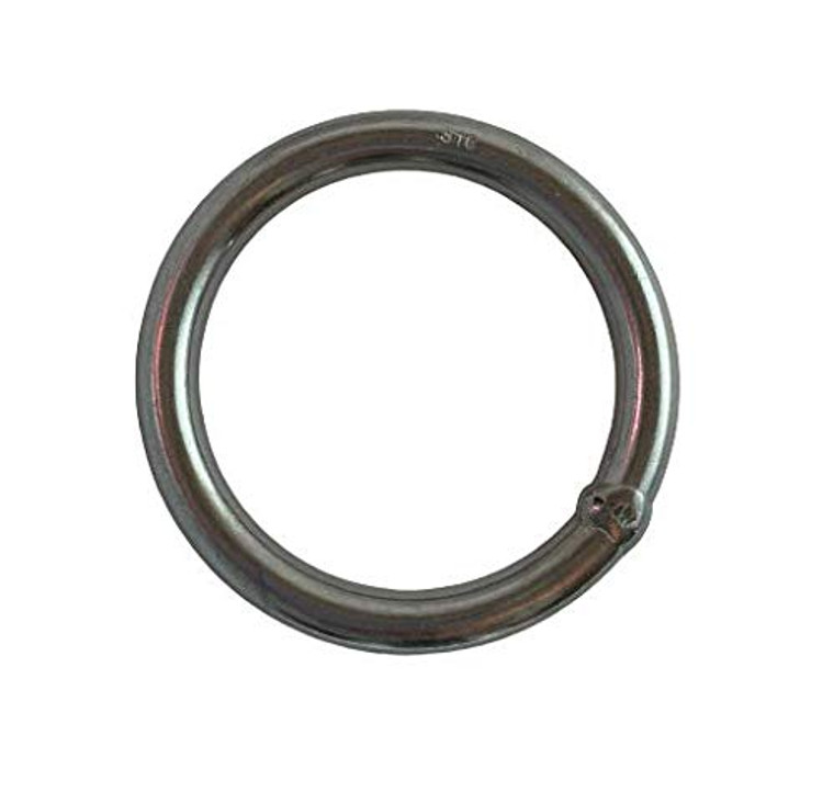 Stainless Steel 316 Round Ring Welded 1/2" x 2 3/4" (12mm x 70mm) Marine Grade
