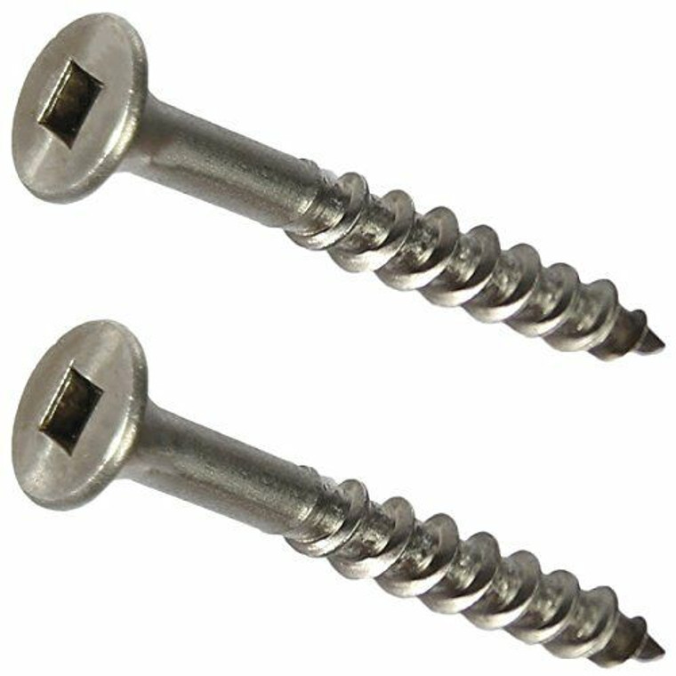 100 Pieces US Stainless 316 A4#8-8 x 2"/1-1/4" Decking Screw Bugle Head Type 17 Square Drive Marine Grade