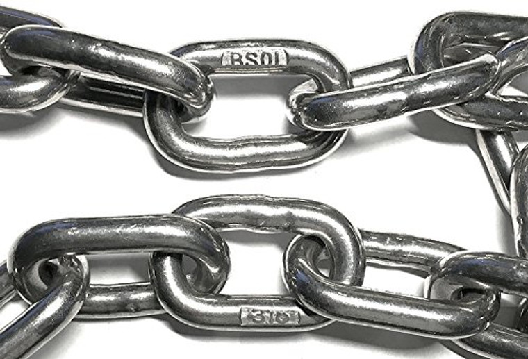 Stainless Steel 316 Chain 3/8" (10mm) Proof Coil Chain (by The Foot)