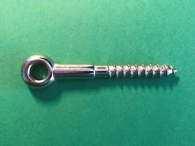 Stainless Steel 316 5/16" x 2 3/8" (8mm x 60mm) Lag Screw Eye Bolt for Wire Rope