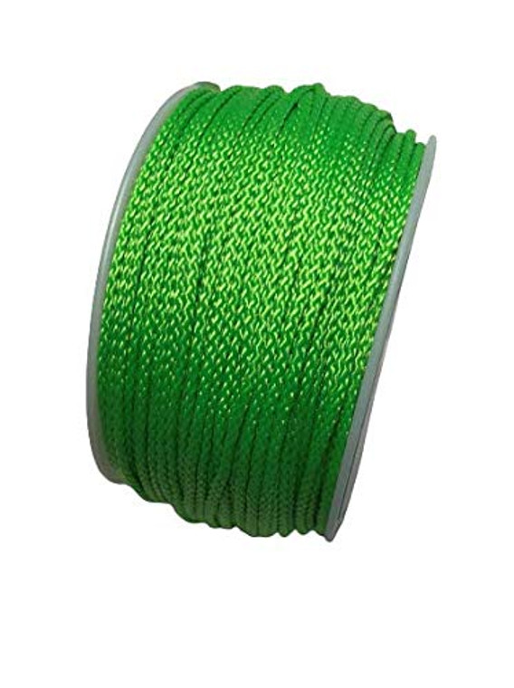 US Ropes Tactical Nylon Micro Cord 1.18mm X 125ft Lightweight Braided Cord (3/64" Diameter) on Spool Camping Boating Home Fishing Garden Jewelry 90lb Test Breaking Load (Neon Green)