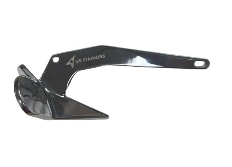 US Stainless Stainless Steel 316 Delta Anchor 1.1lbs Marine Grade Polished Boat