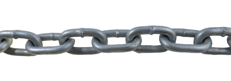 US Galvanized Medium Link 6mm (1/4") Anchor Chain HDG (Sold per Foot)