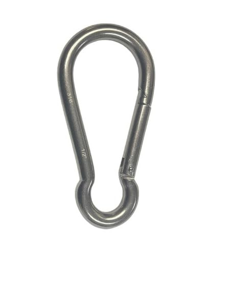 US STAINLESS Stainless Steel 316 Spring Hook No Eye Carabiner 1/2" (13mm) Marine Grade