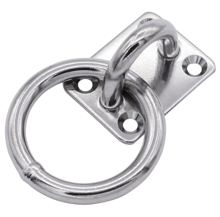 US Stainless Stainless Steel 304 Square Pad Eye with Ring 3/16" 5mm (35mm x 30mm) 