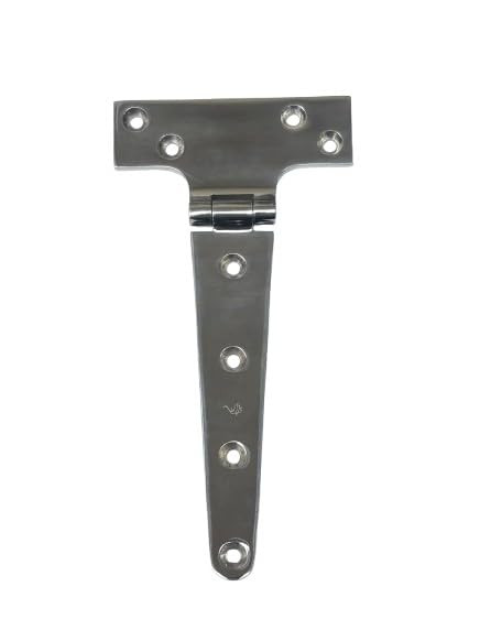 US STAINLESS Stainless Steel 316 Heavy Duty Hinge T-Strap 8" Polished Marine Grade