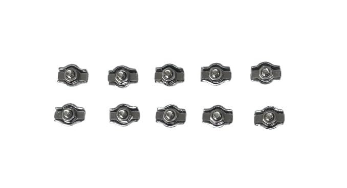 US STAINLESS 10 Pieces Stainless Steel 316 Single Clamp Simplex Clip 2mm (5/64") Marine Grade