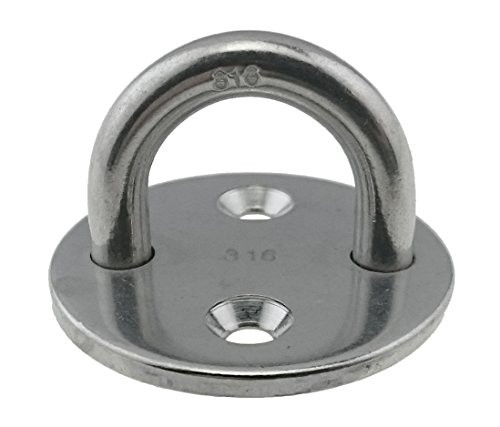 US Stainless Stainless Steel 304 Round Pad Eye 1/4" 6mm (1.5" 40mm Diameter) 
