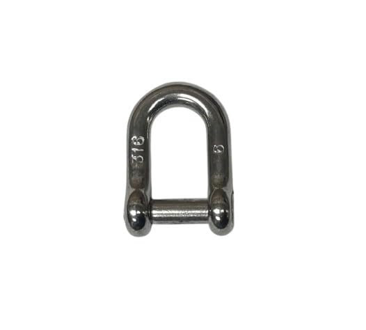 US Stainless Stainless Steel 316 D Shackle with Slotted Flat Pin 6mm (1/4") Marine Grade