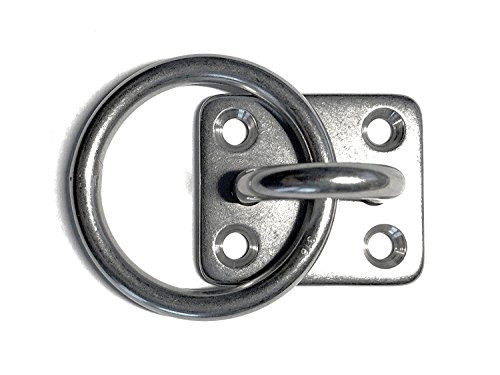 US Stainless Stainless Steel 304 Square Pad Eye with Ring 1/4" (6mm)