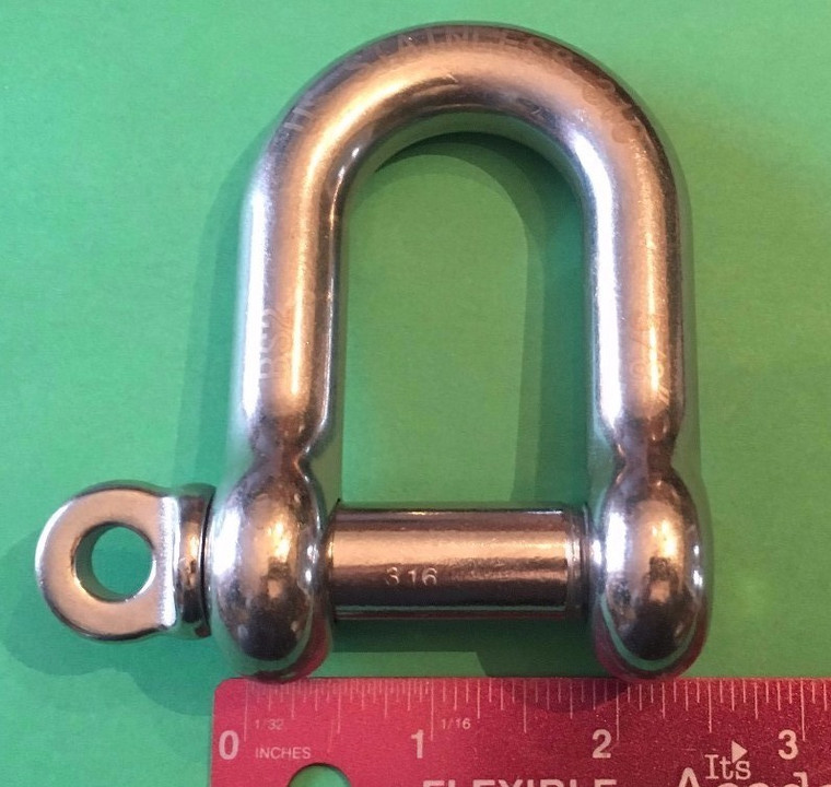 US STAINLESS Stainless Steel 304 D Shackle (5/8" 16mm D Shackle)