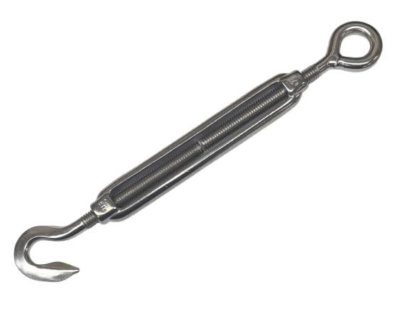 US STAINLESS Stainless Steel 316 Turnbuckle Hook and Eye 3/8" Marine Grade